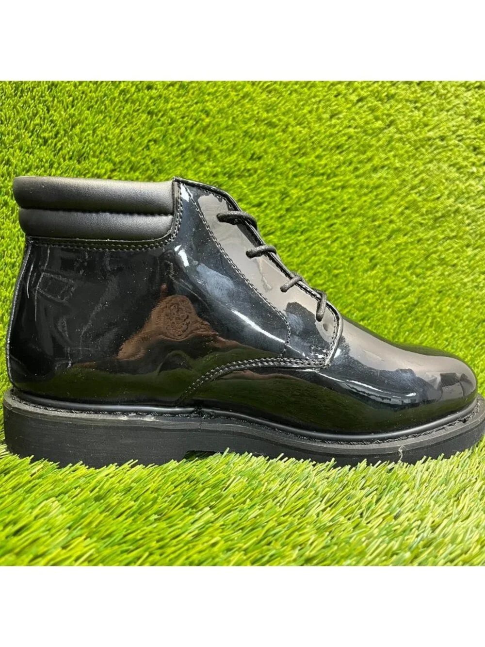 Rocky Dress Leather High Gloss Mens Size 10 Black Outdoor Lace Up Chukka Boots
